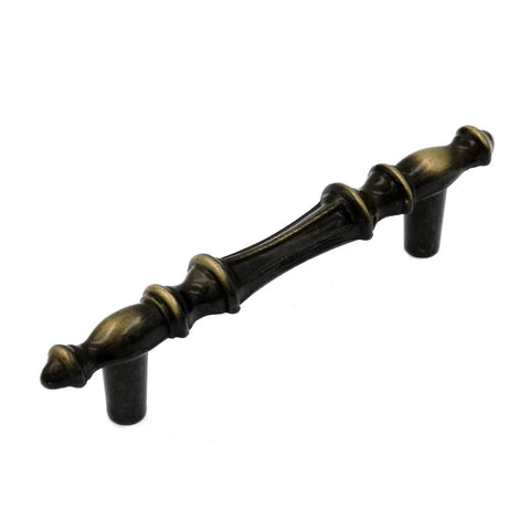 3 Inch Cabinet Pull Handle With Laid Back Antique English Finish Zinc Bar Pull For Kitchen Cabinets Drawer, detailed view.