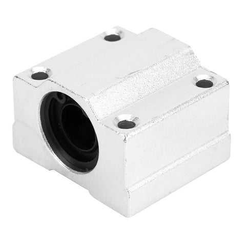 Rock Solid Aluminum Alloy Linear Motion Ball Bearing Slide Block Bushing, Seamless Glide Design, side view showing sealed bearing.