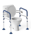 Rock-solid Aluminum Toilet Safety Frame And Adjustable Rail For Seniors Extends From 24 To 30 Inches Heavy Duty Bathroom Grab Bar support frame by toilet.