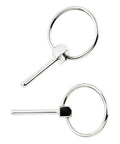 Locking Pins Kit Four Pack One Eighth Inch By One Inch Stainless Steel Lynch Pins With Ring, showing side view of two pins