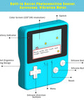 Retro Coding Arcade Handheld Console For MakeCode And Python, DIY Game Machine For STEM Education Learn Block Coding And Python With A Big Screen, Easy Game Creation For Teens And Makers, Super Fun Legit Learning. Blue plastic handheld with 320x240 screen and buttons