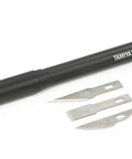 Pro Modeler Knife Set For Plastic Modeling With Elastomer Grip And Metal Chuck Includes Straight Blades 3 Curved Blades 2 Chisel Blades 2 Protective Cap And Premium Craft Tool For Precision Work featuring handle and detachable blades