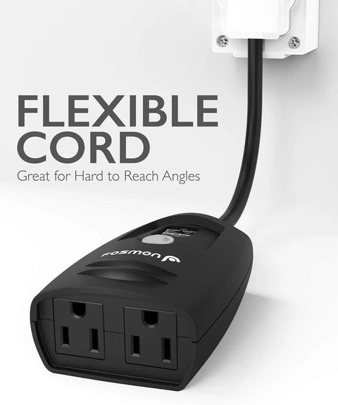 Rock Solid Waterproof Dusk To Dawn Plug In Outdoor Light Timer With Wireless Remote flexible cord for hard to reach angles.