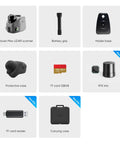 Raven Max LiDAR Scanner with embedded 4K camera, battery grip, holder base, protective case, TF card, RTK kits, compact tools.