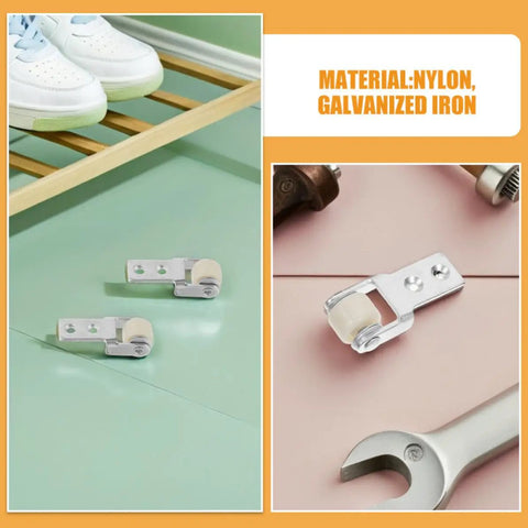 Heavy Duty Nylon Slider Replacement Kit Features Five Precision Track Rollers For Seamless Cabinet Window Door Gliding And Rock Solid No Sweat Home Repair Upgrades Today, showing nylon rollers and galvanized iron components.