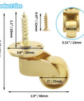 4 Pcs Universal Stem Casters Brass Castor Heavy Duty 360 Degree Rotation Swivel Wheels For Furniture Trunk Box Sofa Trolley