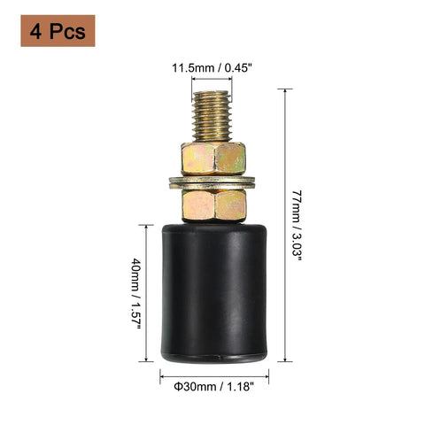 Heavy Duty 4 Pack Black Nylon Guide Rollers For Sliding Gates And Electric Doors Slick Bearing Support Wheels with dimensions