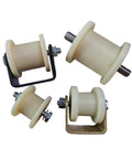 Rock Solid Double Bearing Sliding Door Pulley Wheels H Groove Nylon Rollers Furniture Drawer Hardware, set of four.