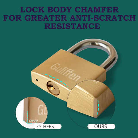 Solid Brass Padlock With Key For Sheds Storage Units Gym Lockers Fence Toolbox And Hasps 1 9 16 Inch Wide Lock Body Hardened Shackle