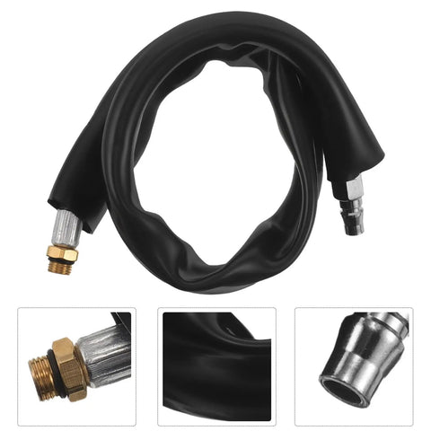 High Performance Black Rubber Pneumatic Air Inlet Hose 60cm Thick Connector Replacement For Air Tool Grinding Buffing Tasks Durable Flexible Supply Line Tube Accessory You Gonna Need For A Killer Work Setup Now Top Rated., black rubber hose with metal fittings