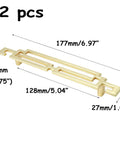 Gold Drawer Pulls 7 Inch Long Modern Cabinet Handles For Dresser And Furniture Hardware Set Of 2 With Screws shown in detailed dimensions