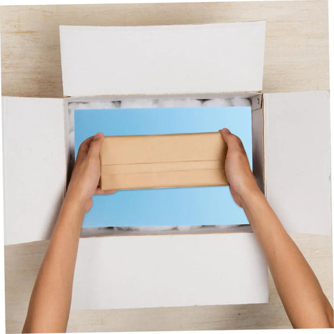 Hands placing a package on Premium Polyurethane Foam Sheet Cuts For Toolboxes And Cases delivering kick ass protection.