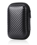 Rugged EVA External Hard Drive Case Pouch For SSDs And HDDs, Portable Protective Storage Bag, Shockproof Black Protector in carbon fiber texture