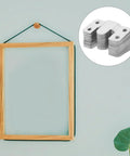 Six Pair Heavy Duty Picture Frame Hangers Stainless Steel Mirror Wall Mount Brackets interlocking clips on empty frame.