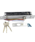 12V Electric Drop Bolt Lock Boasting Manual Unlock Cylinder Normally Open Electronic Deadbolt For Door Access Control with keys and installation hardware.