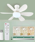 Bladeless Ceiling Fan With Lights And Remote Control Dimmable Enclosed Low Profile Mini Ceiling Fan For Semi Flush Mount