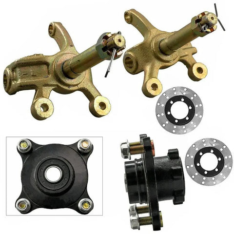 Front Wheel Hub Steering Knuckle Spindle And Brake Disc Rotor For ATV Quad Go Kart No Caliper Heavy Duty Front Rotor Assembly