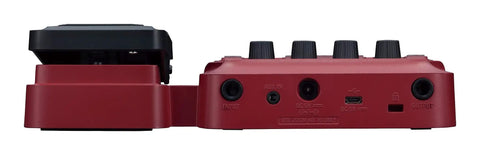 Rear view of B1X Four Bass Multi Effects Processor with Expression Pedal for Stage and Studio, showing input and output ports.