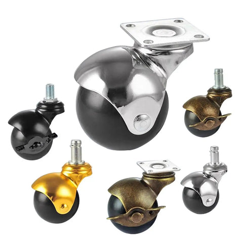 Heavy Duty Vintage Furniture Casters With Ridiculously Smooth Rolling Swivel Antique Ball Wheels For Coffee Table Sofa Cabinet Universal Flat Bottom Replacement Set Of 4 in various colors and materials.