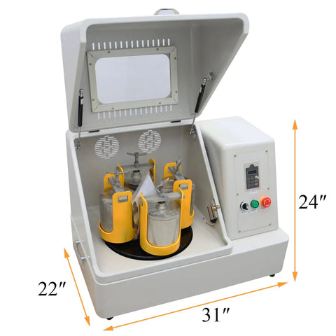 4L Planetary Ball Mill With Four 1000ml Jars Ceramic Grinding Machine showing open lid and jars inside