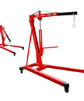 Rock Solid Heavy Duty Two Ton 4400 Pounds Engine Hoist Cherry Picker with lockable wheels and adjustable boom.