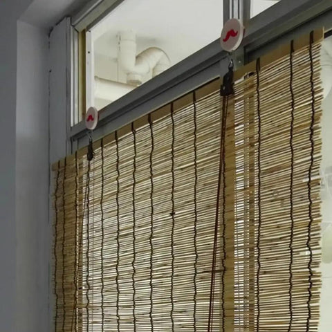 Top Tier Roller Shade Lift Cords and Bamboo Shade Strings for Smooth Pull Replacement Kit on bamboo mini blinds.