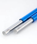 Rock Solid 6 mm By 500 mm Hardened Chrome Linear Guide Shaft Bars with polished chrome finish and blue anodized ends.