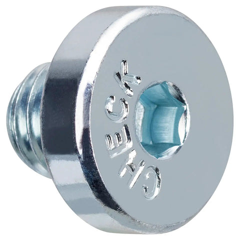 Close-up of a blue zinc plug from the 12 Piece Automatic Transmission Pan Drain Plug Kit With Gasket For Toyota And Lexus SUVs And Trucks Like 4Runner Tacoma Tundra Sequoia Land Cruiser GX LX RC SC 2003 On