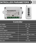 Tough As Nails 12V Linear Actuator 18 Inch Stroke 3000N controller with digital remote and specifications on design