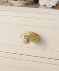 Built Tough Brushed Gold Cabinet Knobs 10 Pack With Base Brass Drawer Pulls Solid Zinc Alloy Corrosion Resistant Knockout Finish For Kitchen Cupboard Or Bathroom Dresser Hardware Refresh on a cream drawer.