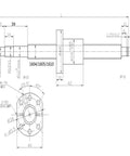 Killer Heavy Duty Hgr20 Linear Guide Rail And Rm1605 Ball Screw Set technical drawing with dimensions for DIY CNC projects.