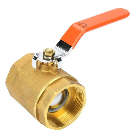 Heavy Duty Brass Ball Valve Two Inch Smooth Pass Minimal Drag Shut Off Handle For Plumbing Gas Pipes And Water Hookups Rust Proof Hardware