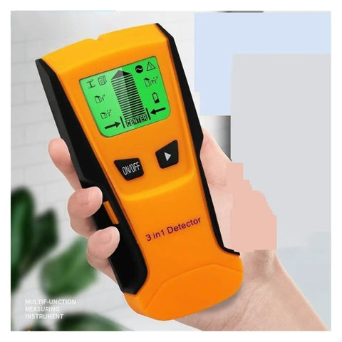 Badass Pro Wall Scanner And Stud Finder With Waterproof Pipe Locator Sensor For Deep Wire Detection And No Frills Setup That Knocks Out Hidden Blockages Straight Up displayed in hand with digital screen.