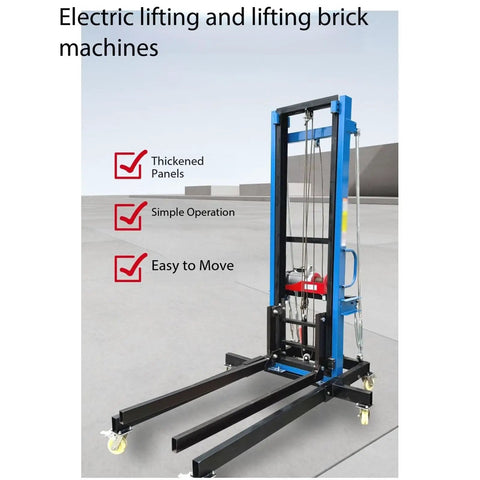 Heavy Hitting Wheeled Material Lift Skid Table, Portable Panel Hoist Elevator For Job Sites with thickened panels and easy mobility.