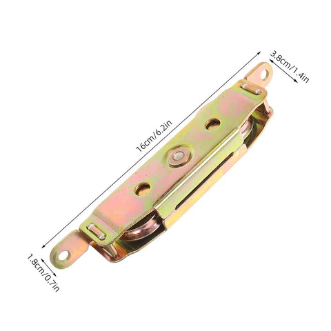 Heavy Duty Sliding Door Rollers 2 Pack Tandem Double Wheel Iron Pulley Replacement Set, 16cm long, wear-resistant for smooth glass doors.