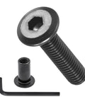 Swap Out Worn Out Crib Screws And Barrel Nuts Replacement Kit With Hex Wrench For Hefty Furniture Assembly M6 Flat Head Fasteners 24 Piece Set To Tighten Up Your Nursery Rig Quick includes black screw, barrel nut, and hex wrench.
