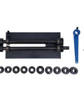 12 Inch Gear Drive Bead Roller Machine With 6 Die Set and tools displayed on white background