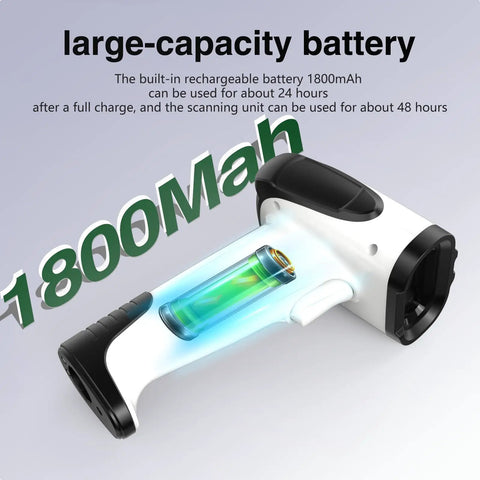 2D Handheld Wireless Barcode Scanner With Stand 3 In 1 Bluetooth Barcode And QR Scanner For Inventory Control with 1800mAh battery