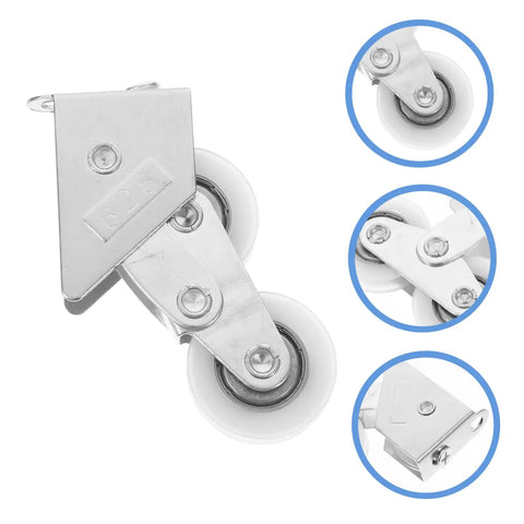 4PC Premium Aluminum Alloy Sliding Door Pulley Wheels With Ball Bearing Replacement Rollers For Patio Door and Window Gate, detailed close-up view.