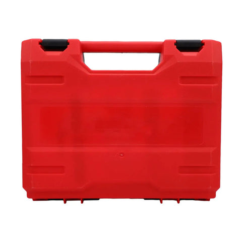 Heavy Duty Cordless Drill Set With 16.8V Brushless Motor And Knockout Power Delivery Featuring Smooth Variable Speed Control And Hella Comfortable Grip For Any Weekend Warrior Project in a red carry box.