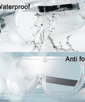 Two Pack White Safety Goggles with Anti Fog Lenses, Waterproof Visible, Lightweight PVC Frame, Adjustable Strap
