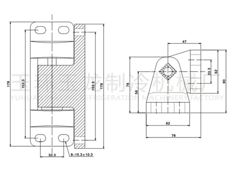 Battle Ready Heavy Duty Half Embedded Door Hinge Solid Steel All Season Resistant Industrial Grade design dimensions