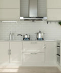 Modern kitchen featuring Ten Pack Brushed Nickel Cabinet Pulls Center To Center 128mm 7.5 Inch Overall Length Satin Nickel Modern Square Drawer Handles