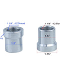 Rock Solid Heavy Duty 1.25 Inch Heim Joint Rod End Kit featuring zinc coated spacers with left and right thread details.
