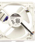 Freezer Fan And Felt Assembly Replacement For GE Refrigerators, OEM Part WR60X10352, showing square fan design with colored wires