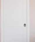 Heavy Duty Single Cylinder Deadbolt Lock With Slick Compact Ball Knob For Bedroom Doors on a white door.