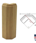 Oak Square Outside Corner Base Block For Baseboards One And Three Quarters Inch By One And Three Quarters Inch By Six Inch DIY