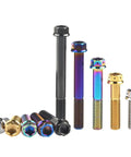 Top Notch Titanium M10 Flange Hex Screws, Super Heavy Duty Serrated Lock Tightening Fasteners in various colors and sizes.
