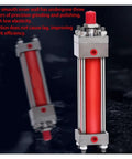 Heavy Duty Double Way Tie Rod Hydraulic Lifting Cylinder HOB150X150 shown with smooth inner wall and bright red exterior