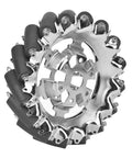 6 Inch Mecanum Wheel For Robots With 16 TPU Rubber Rollers, Heavy Duty Metal Construction, 45 Degree Omnidirectional Drive